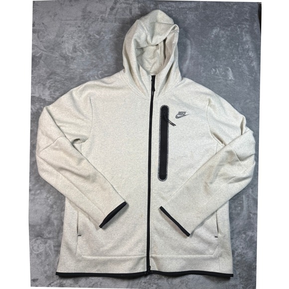 Nike Tech Fleece Full Zip Hoodie Jacket Mens Gray Black Accents Size Large - Picture 1 of 10